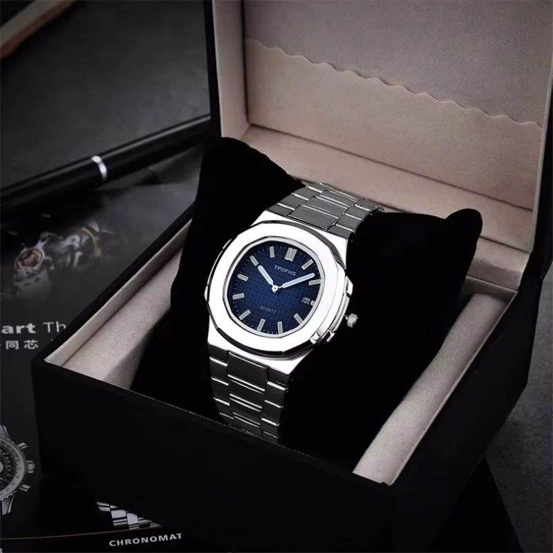 3PCS/Set Fashion Men's Stainless Steel Band Watch Casual Calendar Quartz Watch Jewelry Set  Luxury Watch Business Waterproof Male Clock Luminous Date Stainless Steel