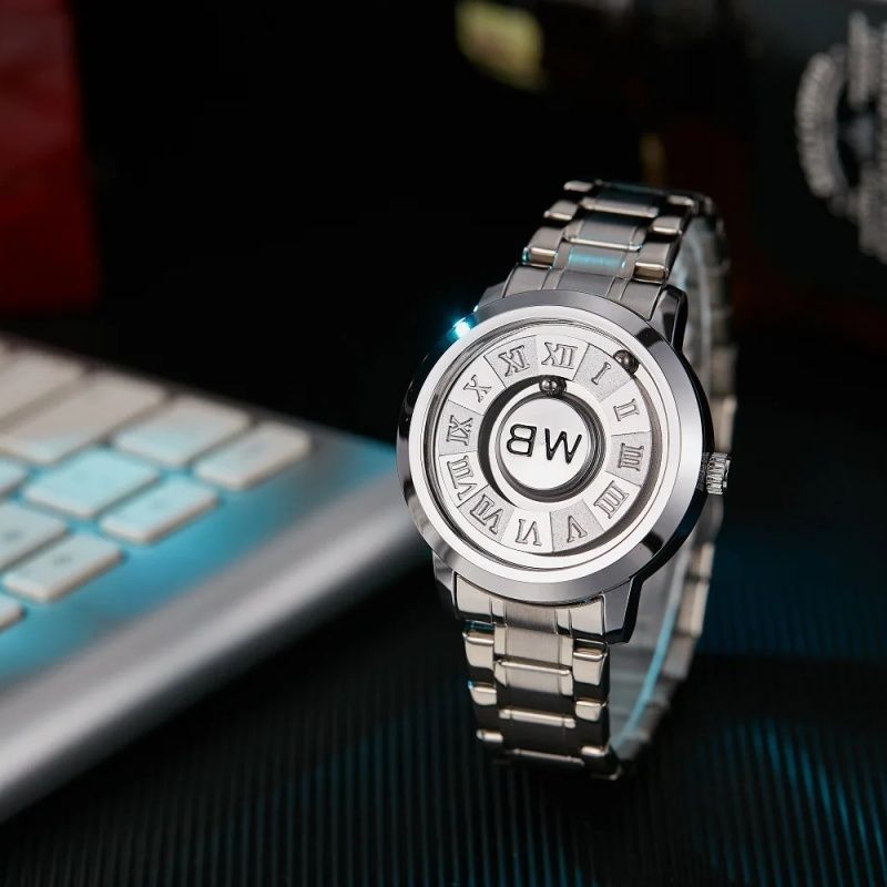 Creative Design Unique Men Wrist Watches 2025 Top Brand Luxury Stainless Steel Band Men Quartz Wristwatches