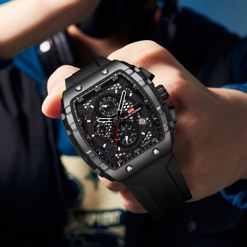 2025 New VA VA VOOM Top Brand Men Watches Luxury Square Sports Quartz Watch Waterproof Multifunctional Chronograph Watch For Men