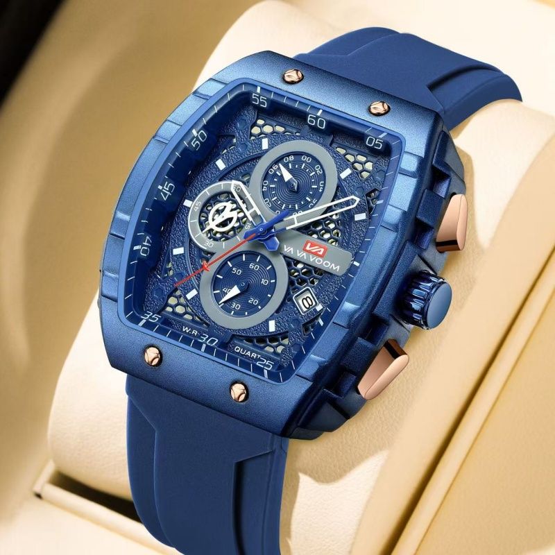 2025 New VA VA VOOM Top Brand Men Watches Luxury Square Sports Quartz Watch Waterproof Multifunctional Chronograph Watch For Men