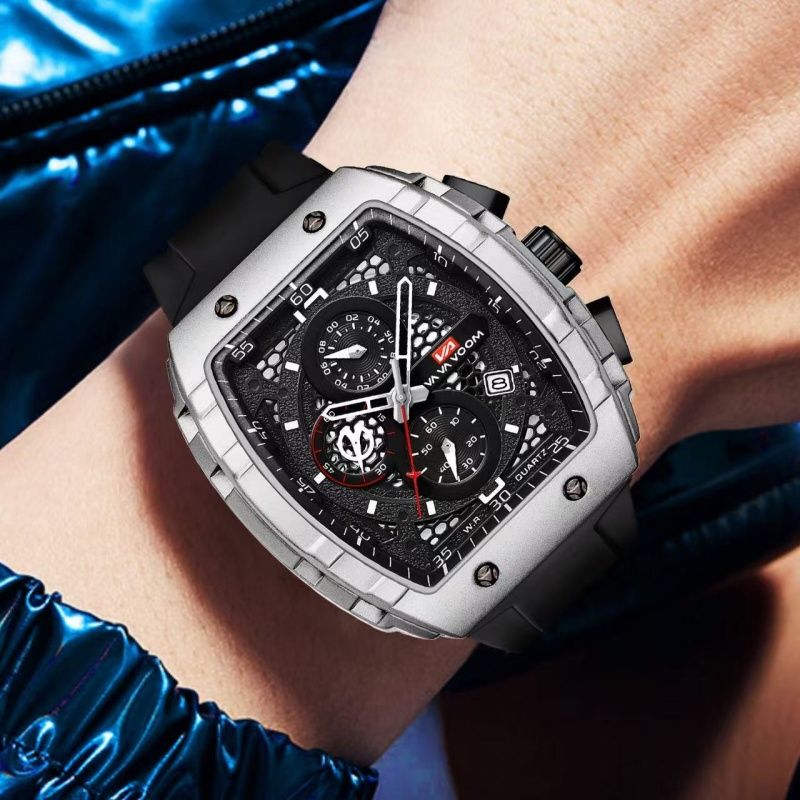 2025 New VA VA VOOM Top Brand Men Watches Luxury Square Sports Quartz Watch Waterproof Multifunctional Chronograph Watch For Men