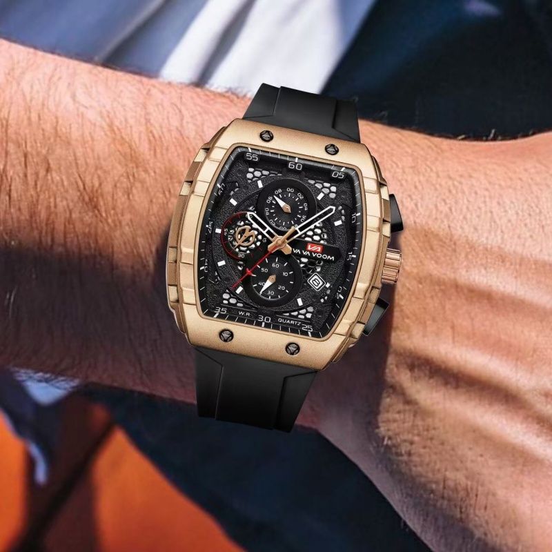 2025 New VA VA VOOM Top Brand Men Watches Luxury Square Sports Quartz Watch Waterproof Multifunctional Chronograph Watch For Men