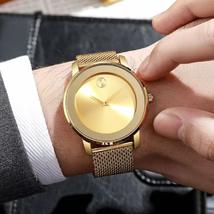 Ultra-thin Stainless Steel Mesh-band Business Men's Quartz Watch, Classic, Simple and Stylish, Made of Stainless Steel Alloy.