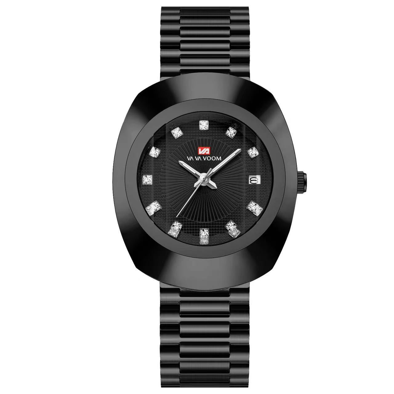 Golden - Hued Diamond - Inset Couple Quartz Watches with Waterproof Steel Straps, Loving You Every Moment