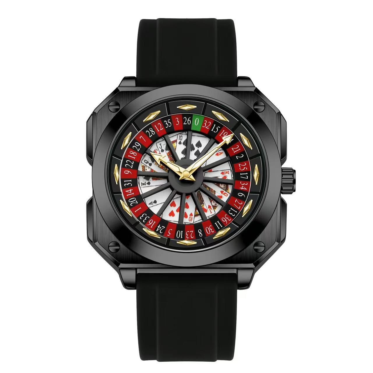 New Fashion Trend Men's Watch, Creative Leather Strap, Luminous, Waterproof, Stylish And Luxurious Rotating Wristband, Business Watch For Men, Rotatable Quartz Watch