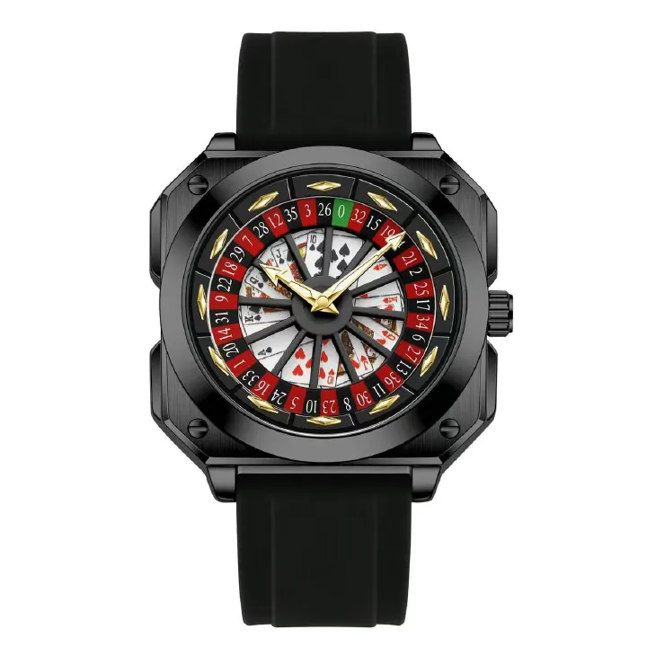 New Fashion Trend Men's Watch, Creative Leather Strap, Luminous, Waterproof, Stylish And Luxurious Rotating Wristband, Business Watch For Men, Rotatable Quartz Watch