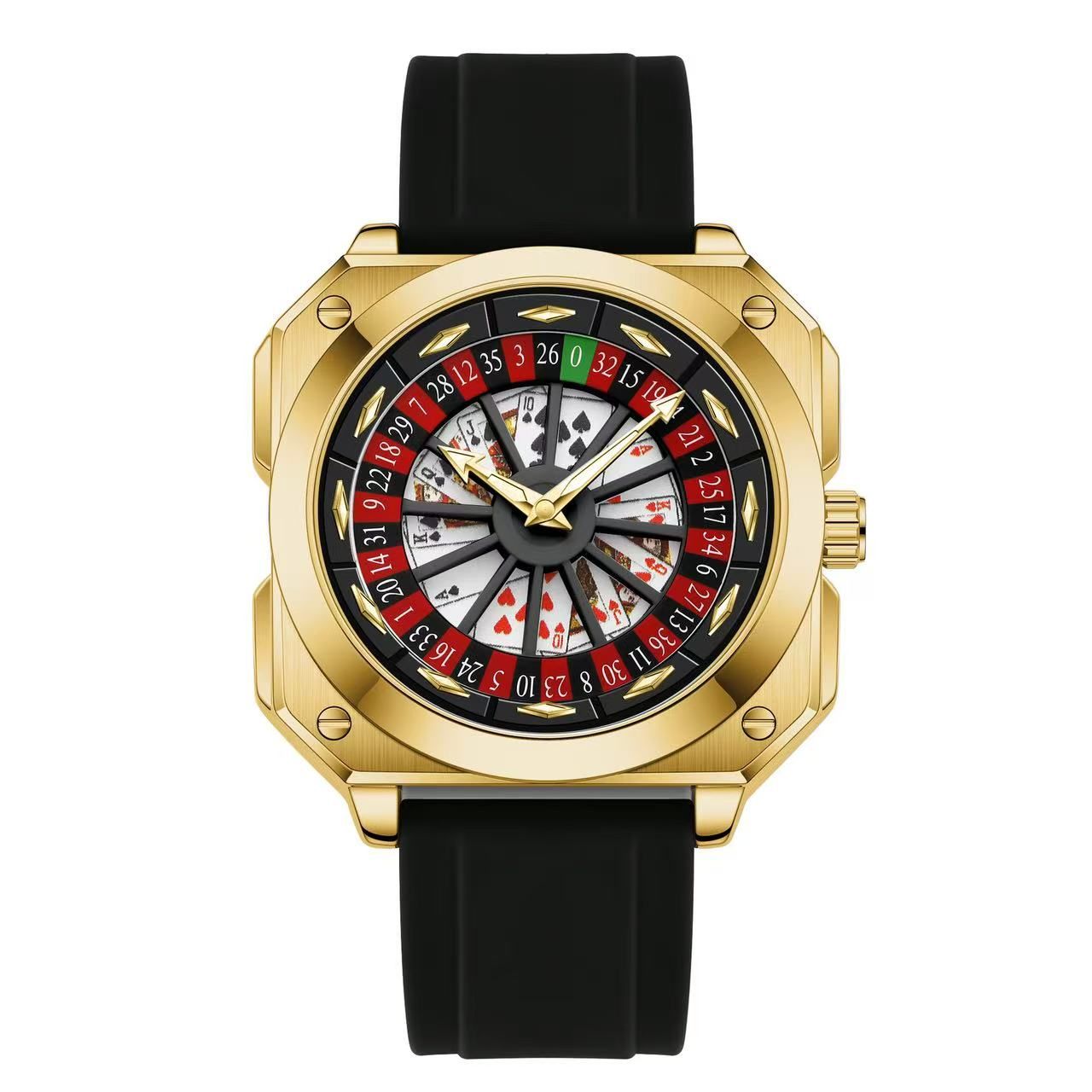 New Fashion Trend Men's Watch, Creative Leather Strap, Luminous, Waterproof, Stylish And Luxurious Rotating Wristband, Business Watch For Men, Rotatable Quartz Watch