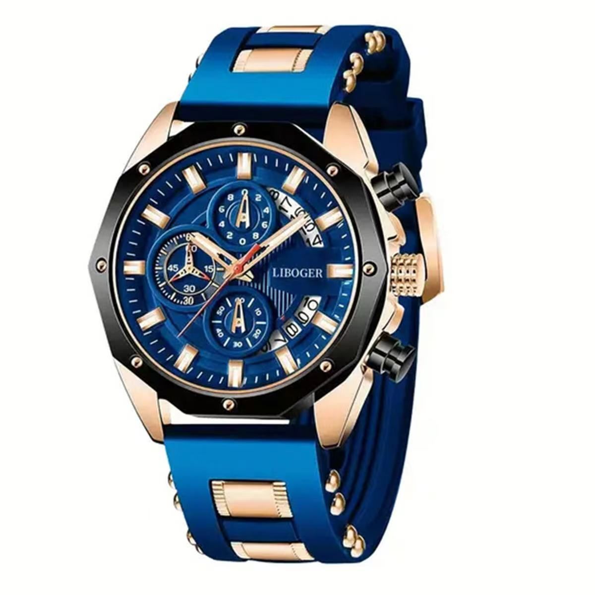 Men's Popular Watch, Fashionable Silicone Strap Watch, Multi - Function Calendar Sports Watch, Double Tourbillon, 360 - Degree Wrist Fit, First - Class Quality, First - Class Service