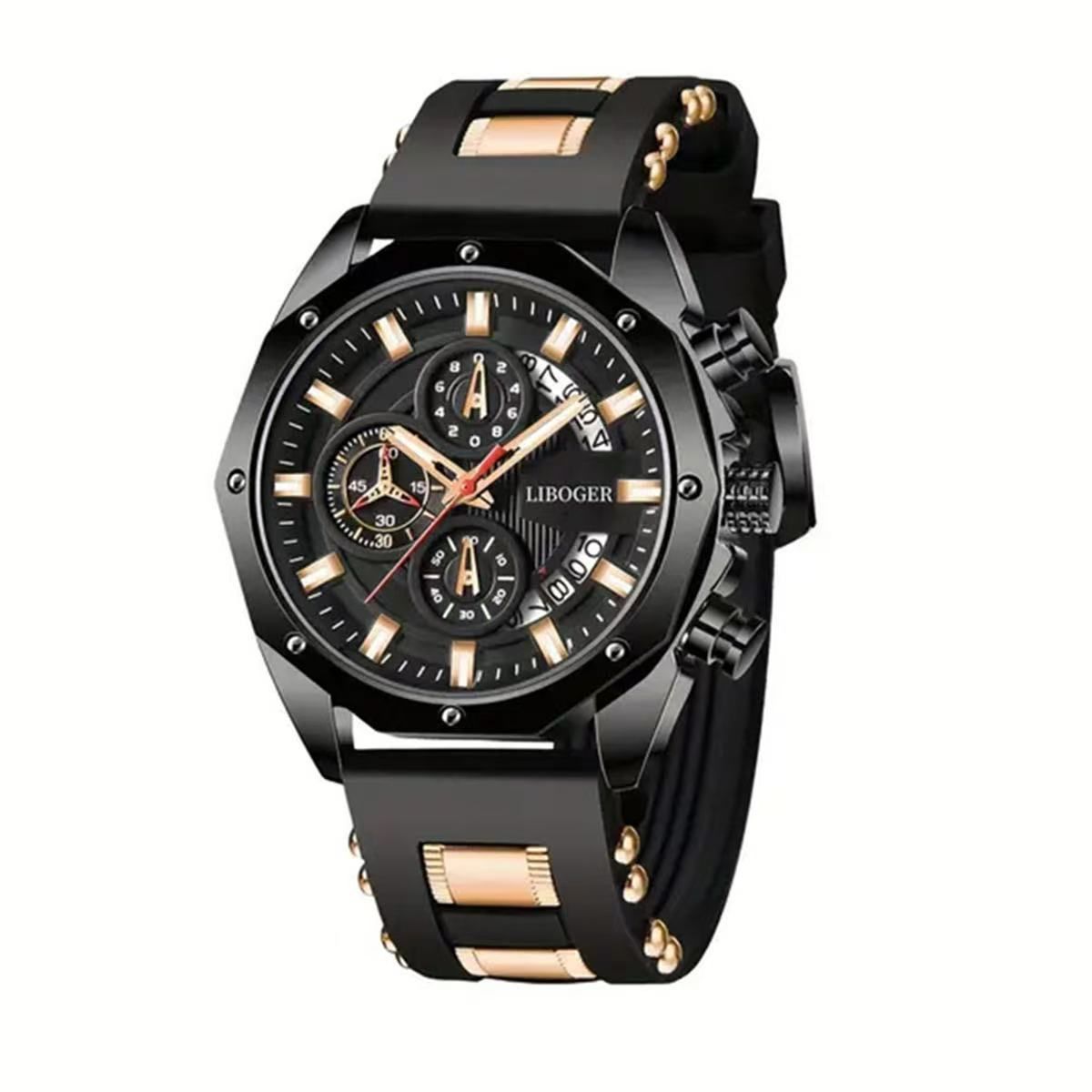 Men's Popular Watch, Fashionable Silicone Strap Watch, Multi - Function Calendar Sports Watch, Double Tourbillon, 360 - Degree Wrist Fit, First - Class Quality, First - Class Service