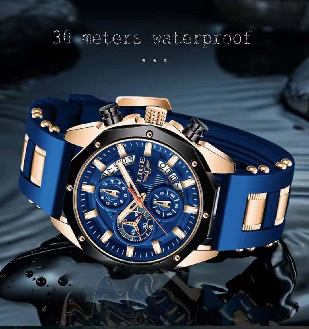 Men's Popular Watch, Fashionable Silicone Strap Watch, Multi - Function Calendar Sports Watch, Double Tourbillon, 360 - Degree Wrist Fit, First - Class Quality, First - Class Service