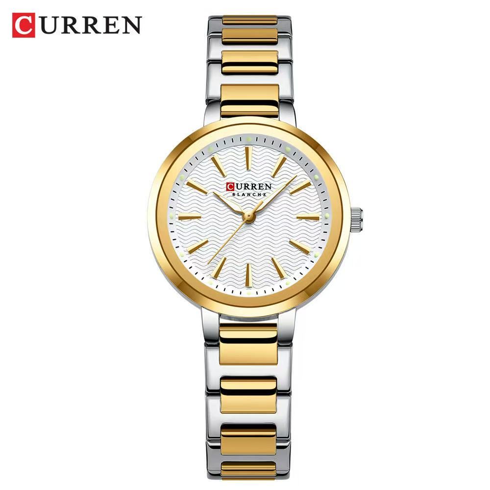 CURREN 9109 Women's Small-Dial Watch, Waterproof, Scratch-Resistant, High-Hardness Glass, Simple Casual Quartz Watch with First-Class Quality and Service.