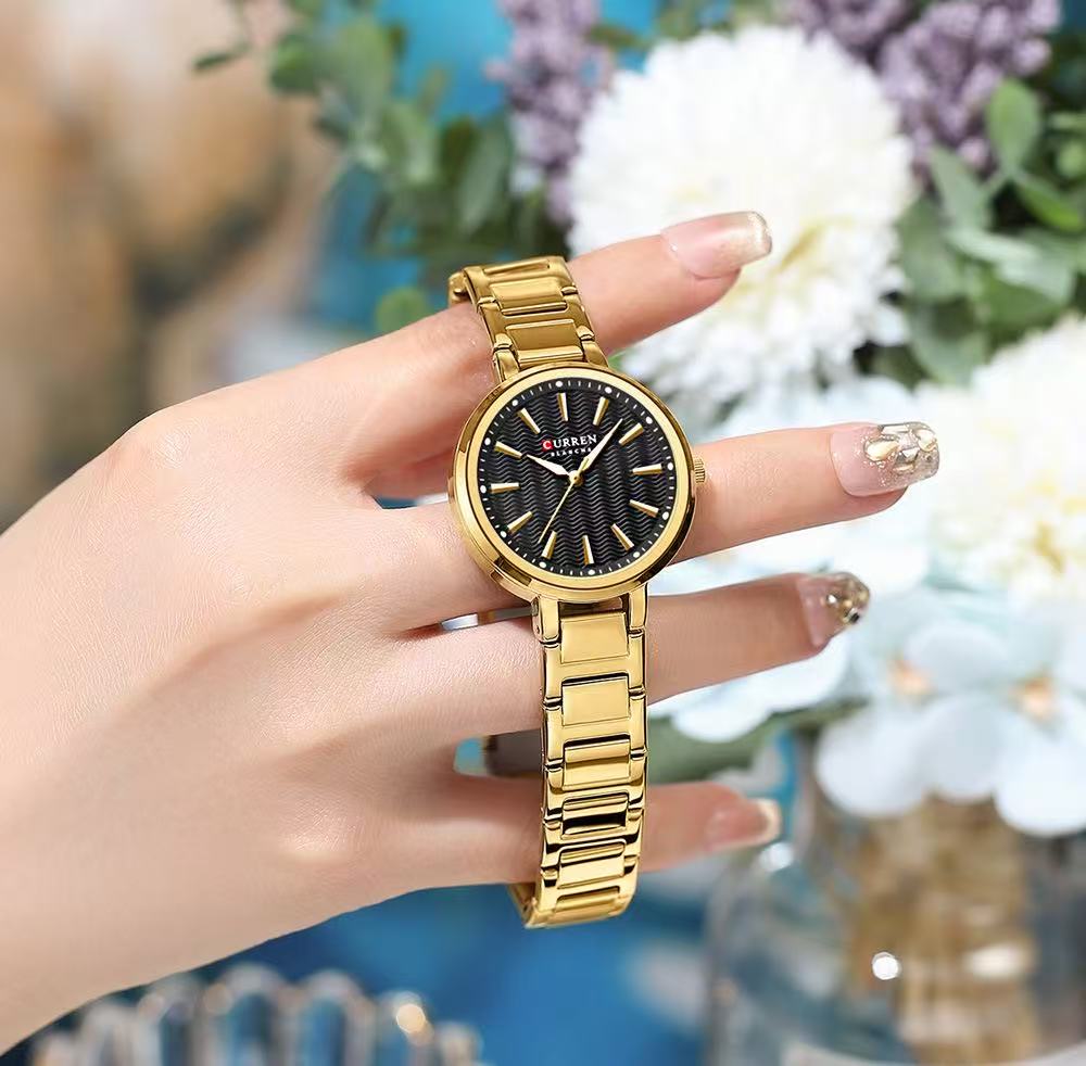 CURREN 9109 Women's Small-Dial Watch, Waterproof, Scratch-Resistant, High-Hardness Glass, Simple Casual Quartz Watch with First-Class Quality and Service.