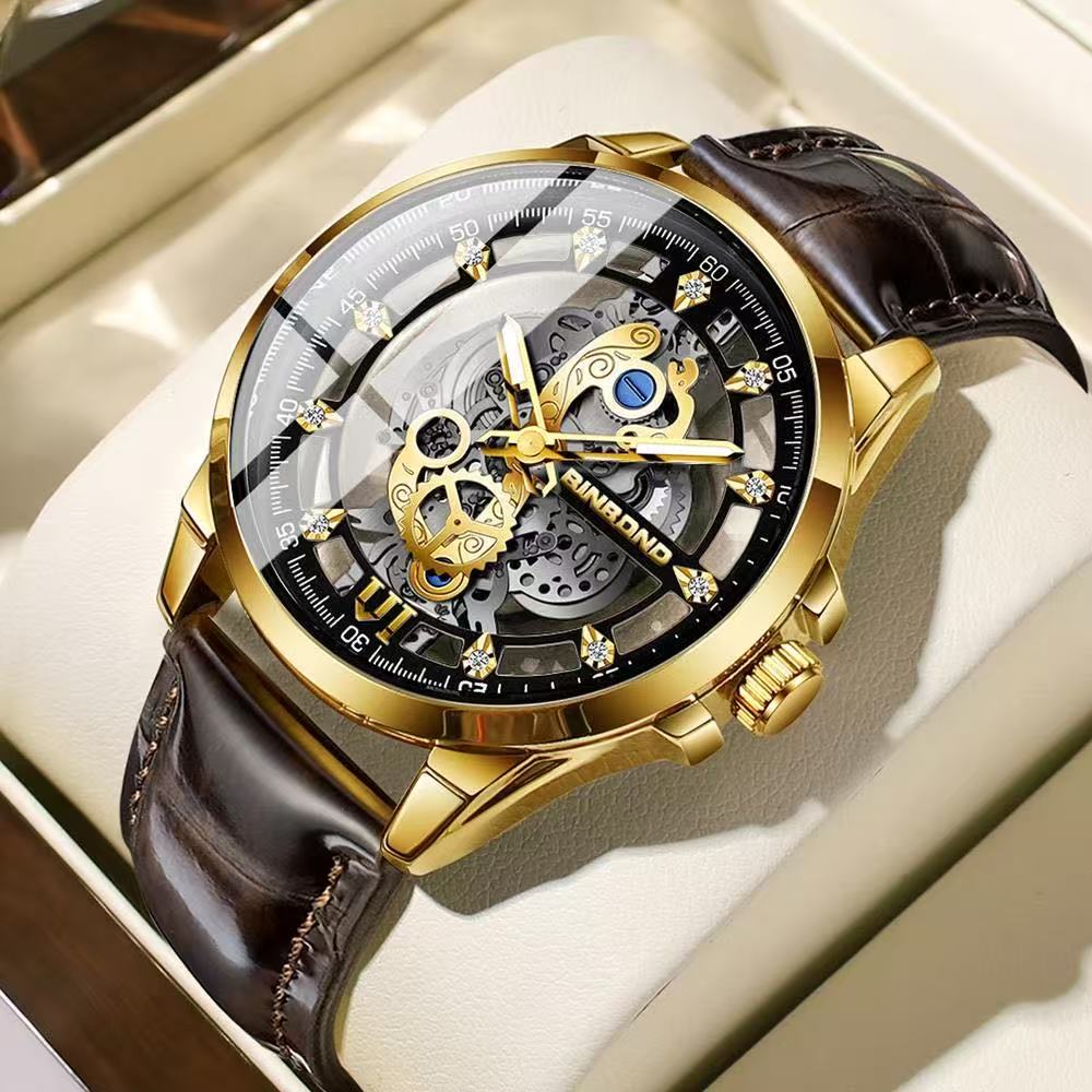 New Binbang Authentic Men's Quartz Watch, Business Luxury Trendy Wristwatch, TikTok Best - Seller, Non - Mechanical Watch with Luminous Function