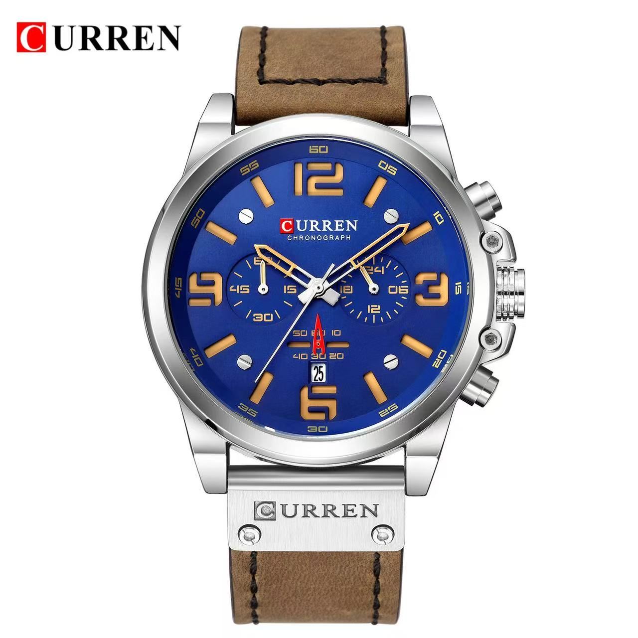 CURREN/karui'en 8314 Men's Watch Sports Six-needle Quartz Calendar Men's Watch Waterproof Leather Strap Watch