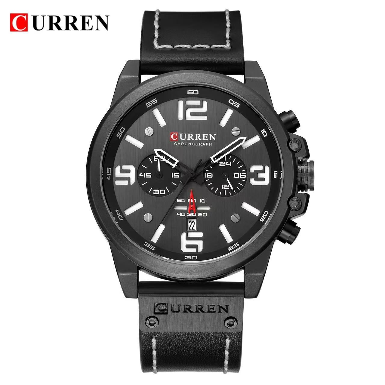 CURREN/karui'en 8314 Men's Watch Sports Six-needle Quartz Calendar Men's Watch Waterproof Leather Strap Watch
