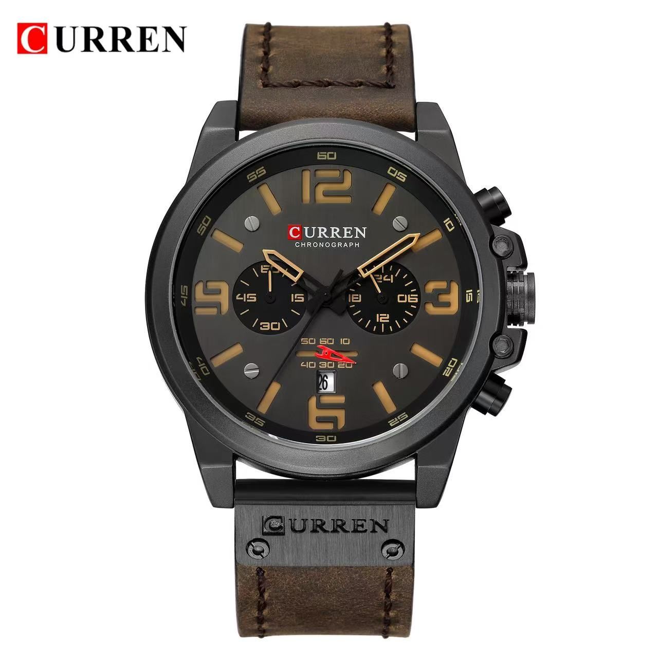 CURREN/karui'en 8314 Men's Watch Sports Six-needle Quartz Calendar Men's Watch Waterproof Leather Strap Watch