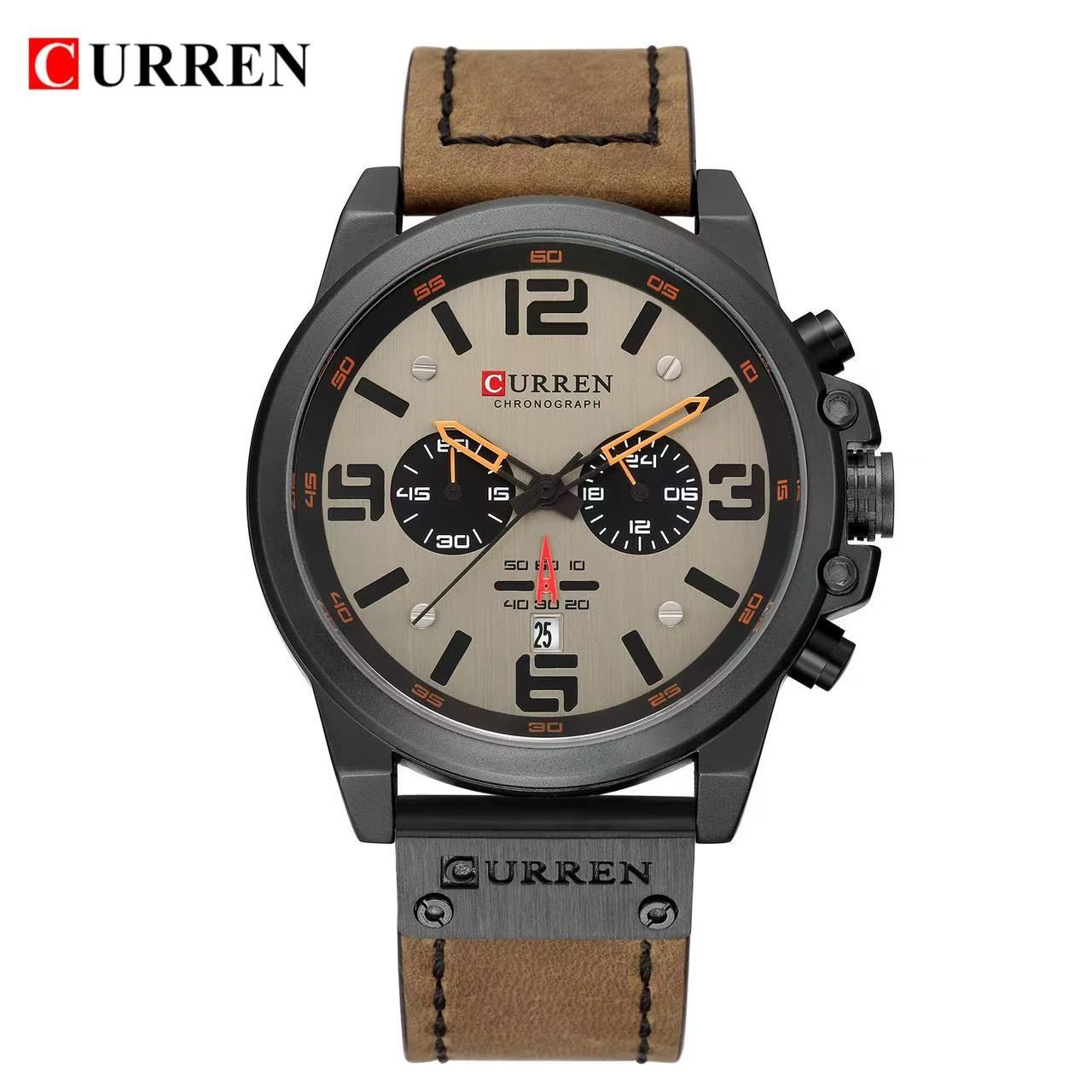 CURREN/karui'en 8314 Men's Watch Sports Six-needle Quartz Calendar Men's Watch Waterproof Leather Strap Watch