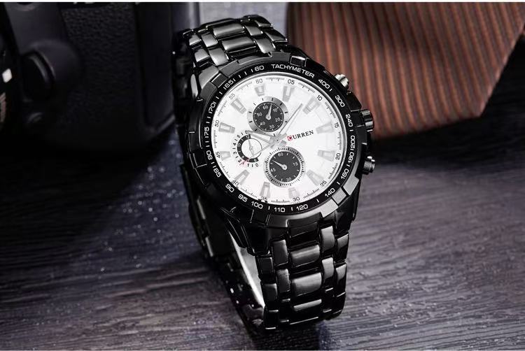 CURREN/Karui'en 8023 Fashion Large Dial Casual Business Watch Men's Quartz Waterproof Wristwatch