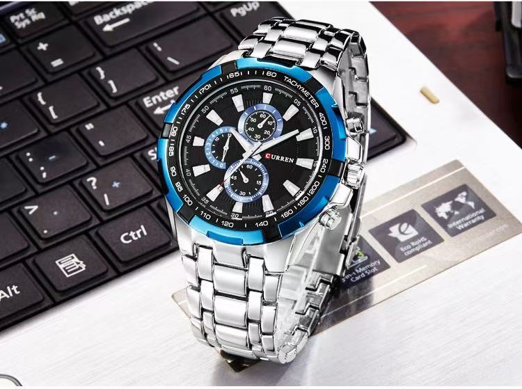 CURREN/Karui'en 8023 Fashion Large Dial Casual Business Watch Men's Quartz Waterproof Wristwatch