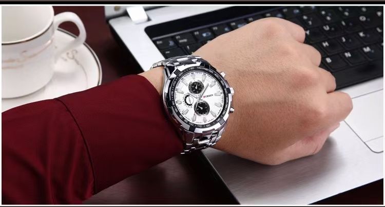 CURREN/Karui'en 8023 Fashion Large Dial Casual Business Watch Men's Quartz Waterproof Wristwatch