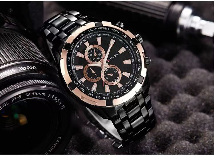CURREN/Karui'en 8023 Fashion Large Dial Casual Business Watch Men's Quartz Waterproof Wristwatch