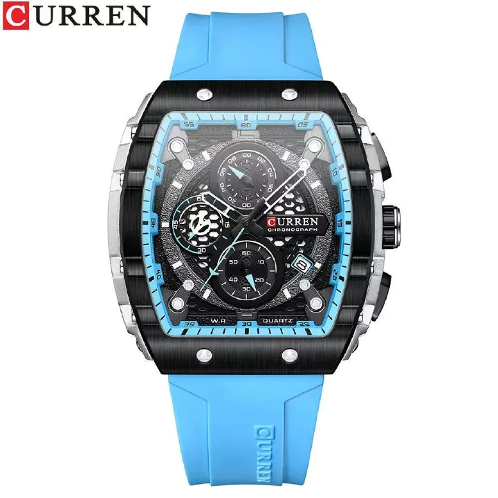 CURREN 8442 Unisex Waterproof Calendar Watch, Men's Multifunctional Six-Hand Quartz Wristwatch