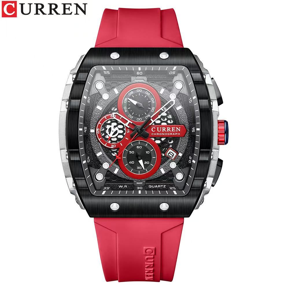 CURREN 8442 Unisex Waterproof Calendar Watch, Men's Multifunctional Six-Hand Quartz Wristwatch