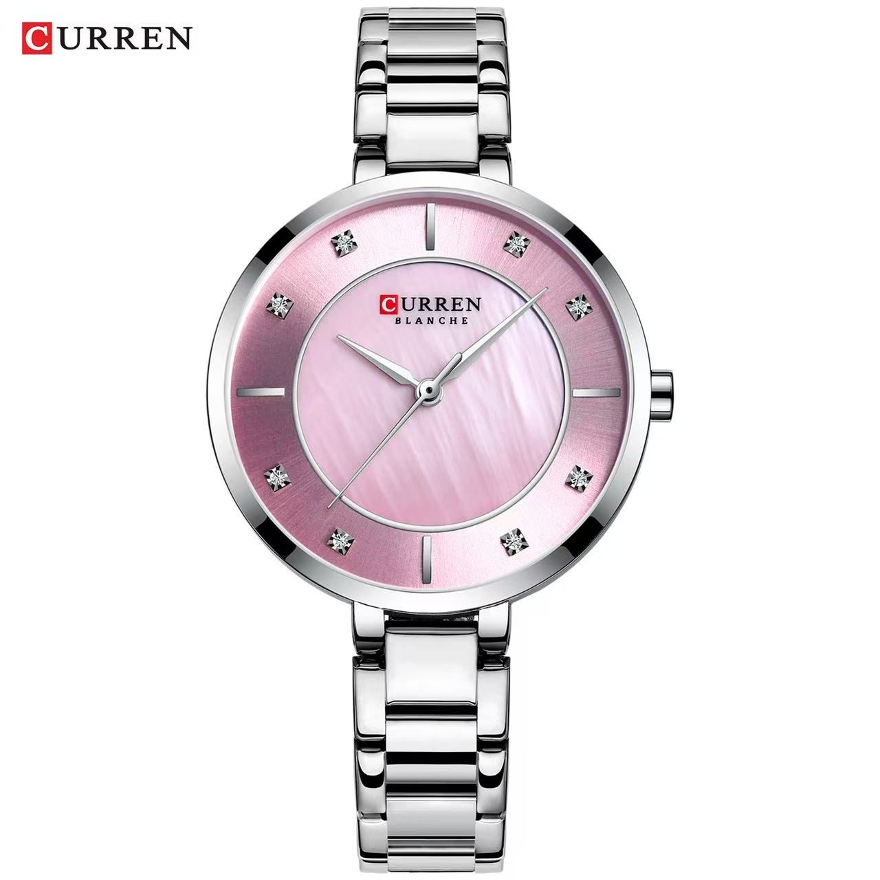 CURREN 9051 Women's Shell Face Waterproof Watch, Simple Small Dial Fashionable Ladies' Watch, Round