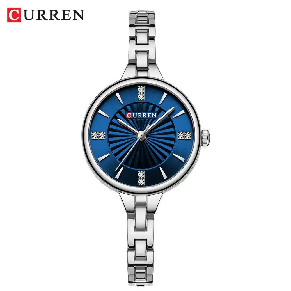 CURREN 9097 Women's Small Dial Chain Watch, Waterproof Round Ladies' Watch, Minimalist Watch