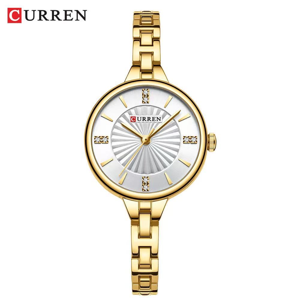 CURREN 9097 Women's Small Dial Chain Watch, Waterproof Round Ladies' Watch, Minimalist Watch