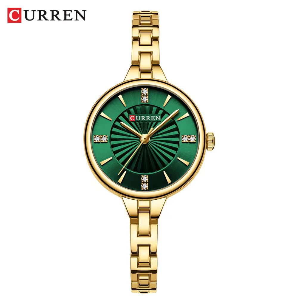 CURREN 9097 Women's Small Dial Chain Watch, Waterproof Round Ladies' Watch, Minimalist Watch