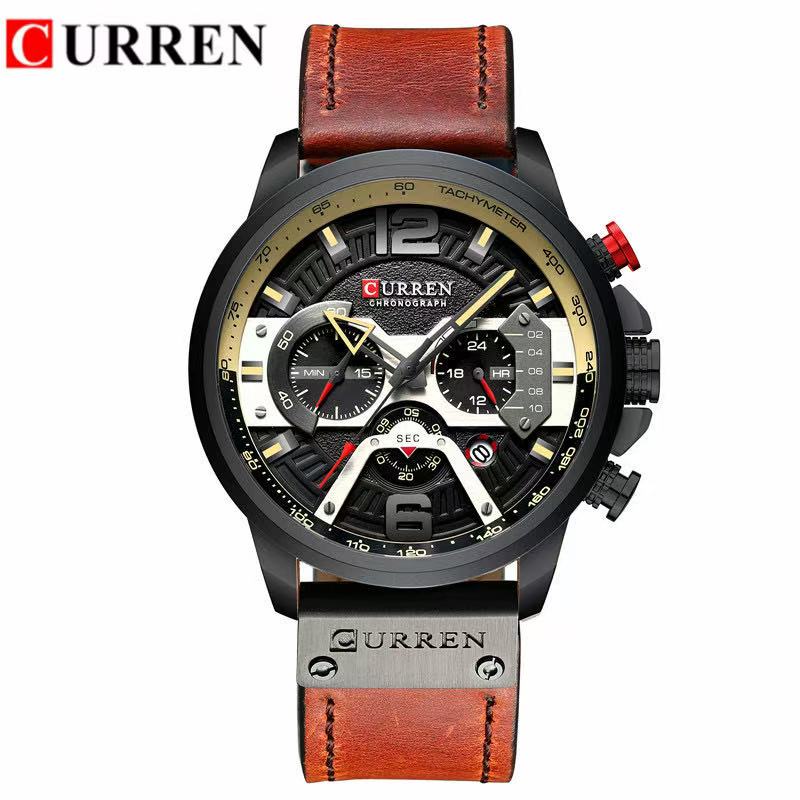 CURREN/Karin 8329 Trendy Men's Waterproof Watch, Six-Hand Multifunctional, Stylish Large Dial Wristwatch
