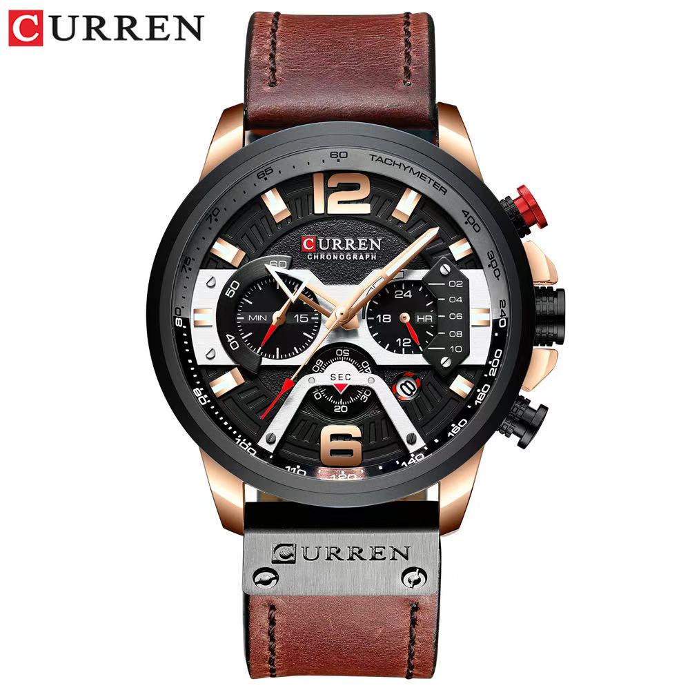 CURREN/Karin 8329 Trendy Men's Waterproof Watch, Six-Hand Multifunctional, Stylish Large Dial Wristwatch