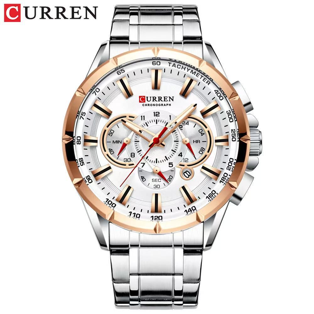 CURREN8363 Men's Business Six-Hand Quartz Watch, A Multi-Functional Calendar Male Wristwatch