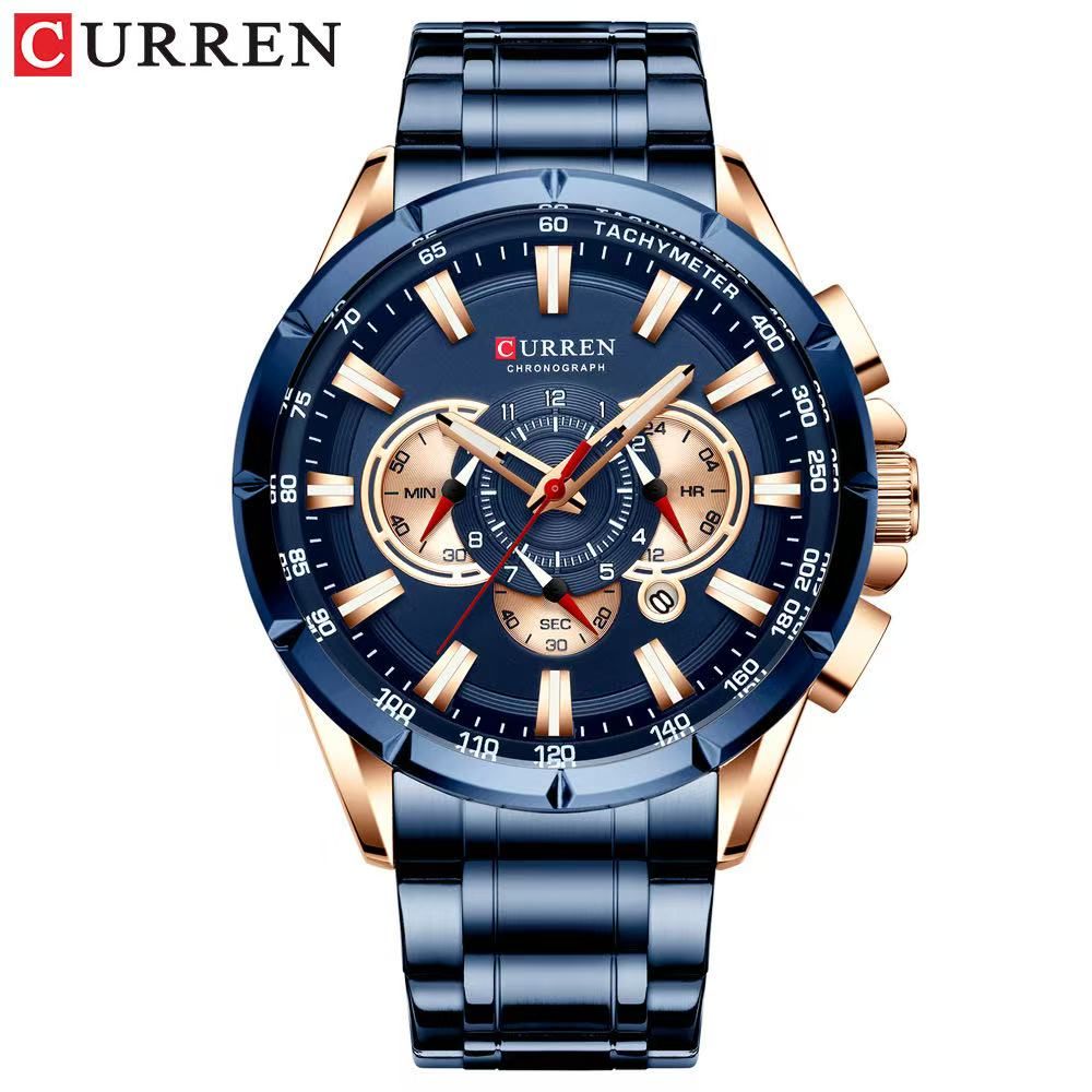 CURREN8363 Men's Business Six-Hand Quartz Watch, A Multi-Functional Calendar Male Wristwatch