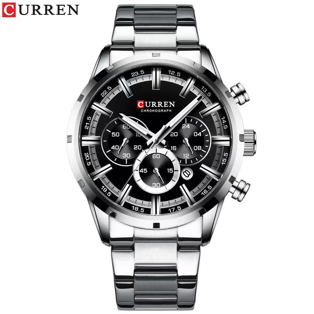 CURREN8355 Men's Six-Hand Multi-Functional Watch, Waterproof, Calendar, Round Wristwatch, Best-Selling Model