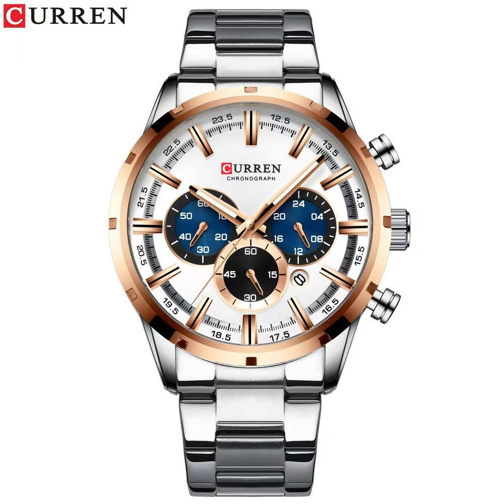 CURREN8355 Men's Six-Hand Multi-Functional Watch, Waterproof, Calendar, Round Wristwatch, Best-Selling Model