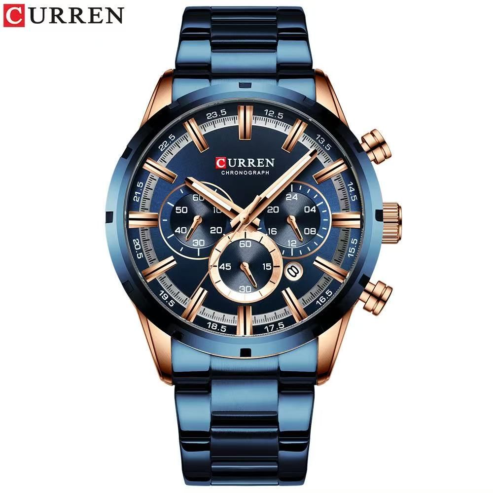 CURREN8355 Men's Six-Hand Multi-Functional Watch, Waterproof, Calendar, Round Wristwatch, Best-Selling Model