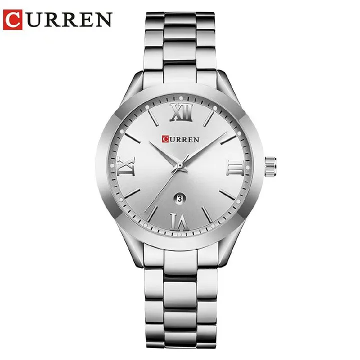CURREN 9007 Women's Waterproof Quartz Watch Roman Numerals Simple Calendar Wristwatch Lad