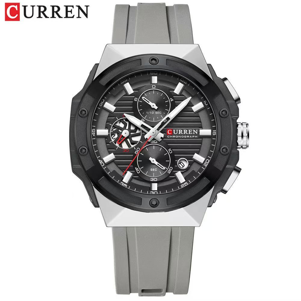 CURREN/Karine 8462 Multifunctional Tape Waterproof Watch Six-Hand Calendar Couple Watch Men's Watch Women's Watch