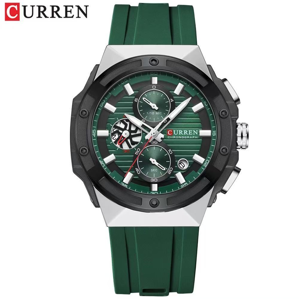 CURREN/Karine 8462 Multifunctional Tape Waterproof Watch Six-Hand Calendar Couple Watch Men's Watch Women's Watch