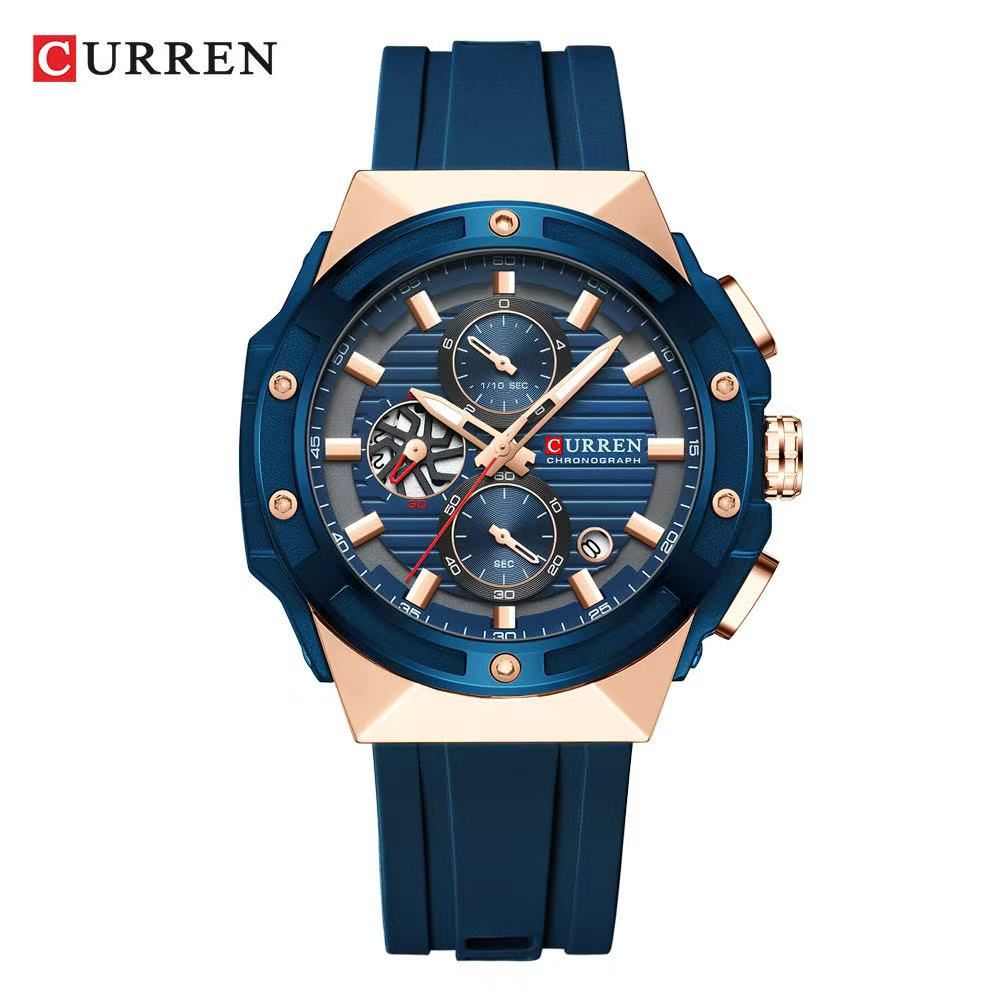 CURREN/Karine 8462 Multifunctional Tape Waterproof Watch Six-Hand Calendar Couple Watch Men's Watch Women's Watch