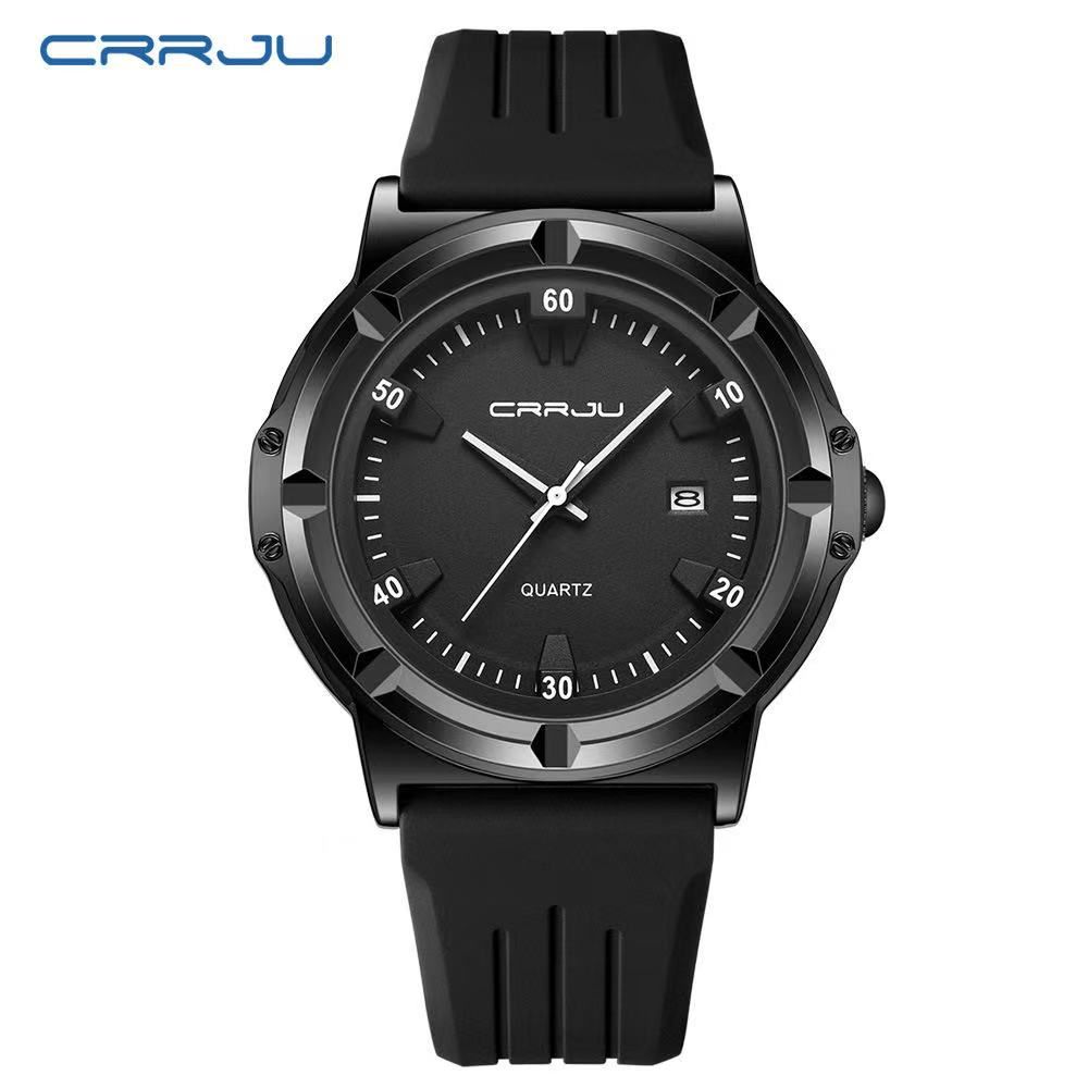CRRJU/KAJUN 5030 Round Neutral Tape Men's Watch Women's Watch Wristwatch Calendar Sports Couple Watch