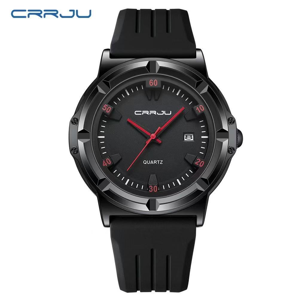 CRRJU/KAJUN 5030 Round Neutral Tape Men's Watch Women's Watch Wristwatch Calendar Sports Couple Watch