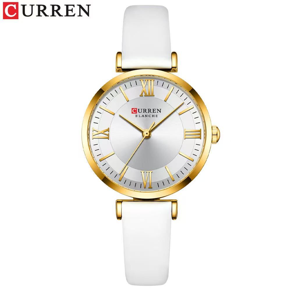 CURREN/KARUIN 9079 Ladies' Small Dial Leather Strap Watch Roman Numerals Waterproof Ultra-Thin Women's Watch Authentic Product