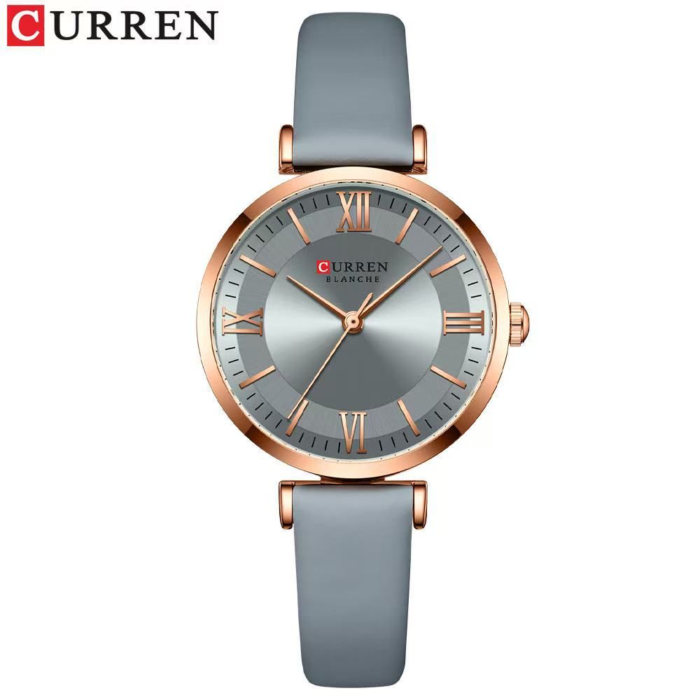 CURREN/KARUIN 9079 Ladies' Small Dial Leather Strap Watch Roman Numerals Waterproof Ultra-Thin Women's Watch Authentic Product