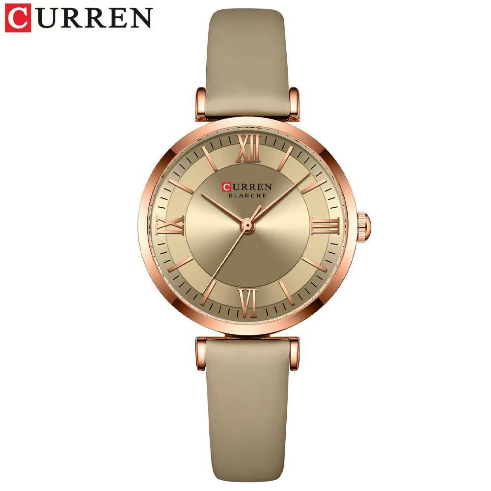 CURREN/KARUIN 9079 Ladies' Small Dial Leather Strap Watch Roman Numerals Waterproof Ultra-Thin Women's Watch Authentic Product