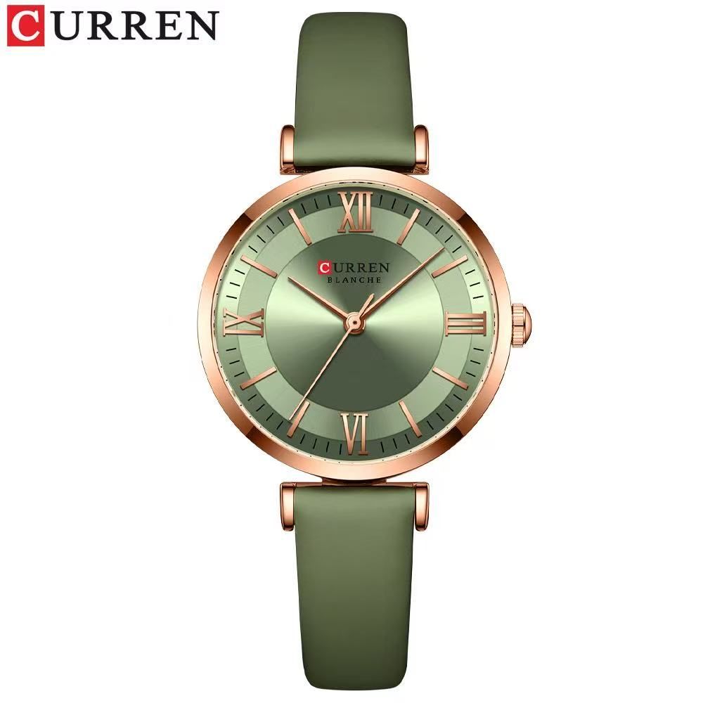 CURREN/KARUIN 9079 Ladies' Small Dial Leather Strap Watch Roman Numerals Waterproof Ultra-Thin Women's Watch Authentic Product