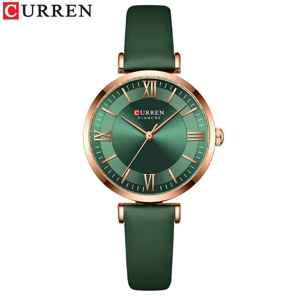 CURREN/KARUIN 9079 Ladies' Small Dial Leather Strap Watch Roman Numerals Waterproof Ultra-Thin Women's Watch Authentic Product