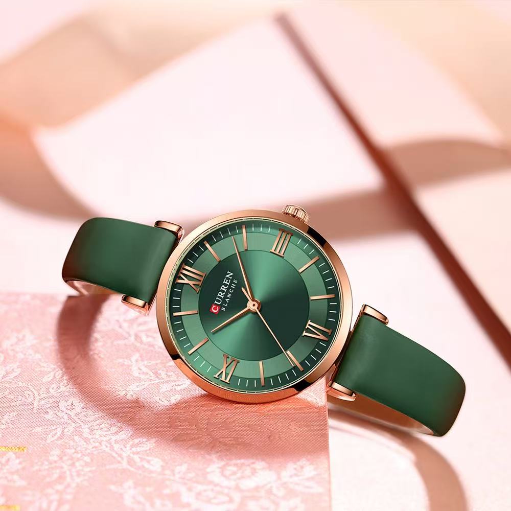 CURREN/KARUIN 9079 Ladies' Small Dial Leather Strap Watch Roman Numerals Waterproof Ultra-Thin Women's Watch Authentic Product